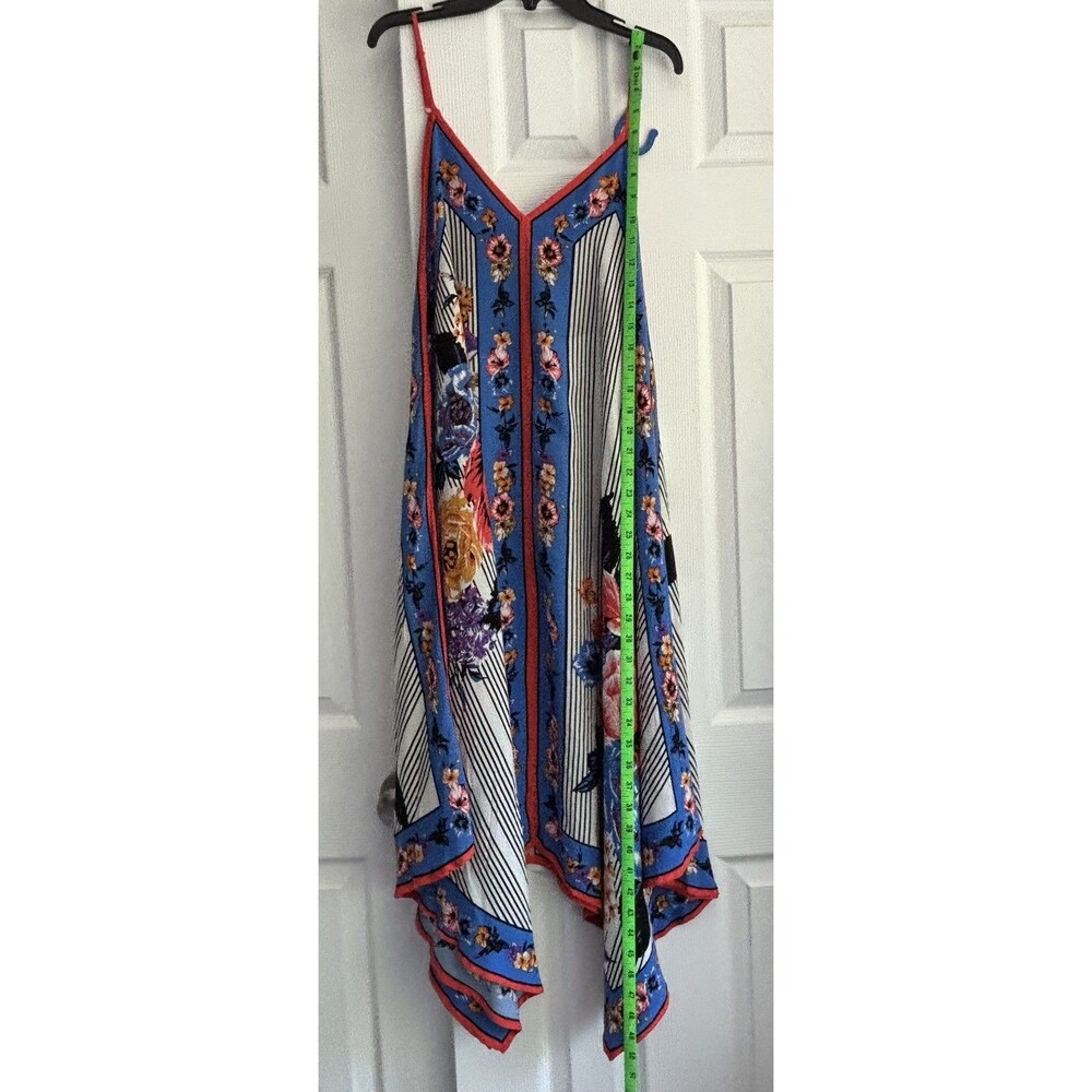 Flying Tomato Handkerchief Hem Slip Dress White Red and Blue Floral Boho Size M - Picture 4 of 10
